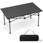 GYMAX Camping Table, Folding Roll-Up Picnic Table w/Carrying Bag