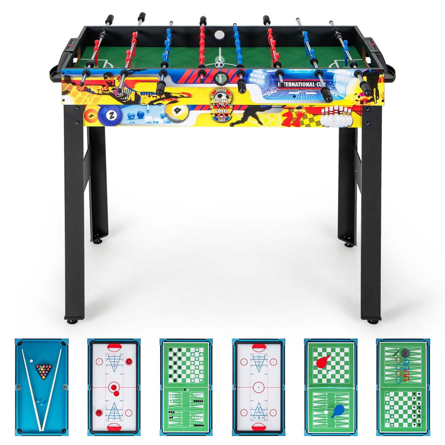 GYMAX 12 in 1 Multi Game Table, 48" Combo Game Table w/Billiards, Foosball, Ping Pong, Hockey