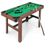 GYMAX Pool Table, 48 Inch Wooden Billiard Tables with 16 Balls, 2 Cue Sticks, 2 Chalks and Brush