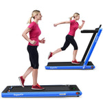 GYMAX Walking Pad, 2.25HP Foldable Treadmill with Smart App & Remote Control, Bluetooth LED Monitor