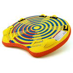 GYMAX Towable Tube for Boating 2 Riders Inflatable Boat Tube for Water Sports to Pull with Padded Grip