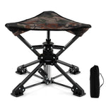 GYMAX 360° Swivel Camping Stool Portable Folding Stool Seat