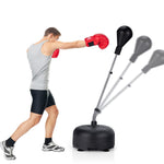 GYMAX Freestanding Punching Bag, Integrated PU Reflex Bag with 6 Suction Cups, 55"-62.5" Adjustable Height