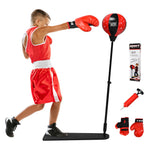 GYMAX Punching Bag Set for Kids, Gift Box Included, Height Adjustable Toddler Boxing Bag with Stand
