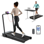 GYMAX Walking Pad, 3 in 1 Free-Assembly Under Desk Treadmill with 300lbs Capacity & LED Display