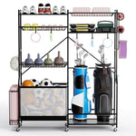 GYMAX Garage Sports Equipment Organizer, Ball Storage with 5 Adjustable Shelves