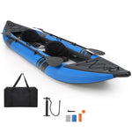 GYMAX Inflatable Kayak, 12.5Ft 507lbs Tandem Kayak with 2 Aluminum Paddles, 2 Padded Seats