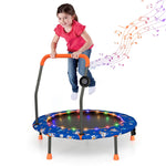 GYMAX Trampoline for Kids, 36” Toddler Trampoline with Lights n Music, Removable Blue Tooth Speaker, Safety Handle