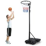 GYMAX Basketball Hoop Without Backboard, 8.5-10 FT Adjustable Basketball Goal w/Weather Resistant Net