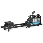 GYMAX Water Rowing Machine, Water Rower with Adjustable Resistance & LCD Display