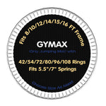 GYMAX Trampoline Mat, 8FT/10FT/12FT/14FT/15FT/16FT Trampoline Accessories Replacement Mat with 42/54/72/80/96/108 V-Rings & 8 Row Stitch