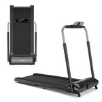 GYMAX Folding Treadmill, 3HP Quick Fold n Set Walking Running Machine with LED Touch Screen