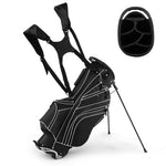 GYMAX Golf Stand Bag, 6 Way Divider Golf Club Bag with 8 Pockets