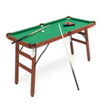 GYMAX Pool Table, 55” Foldable Pool Table with 2 Cue Sticks, Full Balls Set, 2 Chalks & Brush