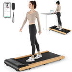 GYMAX Walking Pad, 2.25HP Under Desk Treadmill w/Smart App Control, LED Display & 7-Layer Running Belt, 0.6-3.8 MPH Compact Mini Treadmill for Office & Home