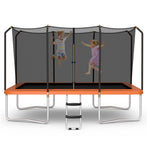 GYMAX Trampoline for Kids, ASTM Approved 14FT Rectangular Trampoline with Enclosure Net & Non-Slip Ladder