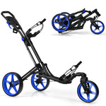 GYMAX Folding Golf Push Cart with Swivel Front Wheel
