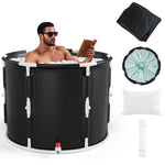 GYMAX Ice Bath Tub, 66 Gal Cold Plunge Tub with Lid & Click Design, Foldable Cold Bath Plunge Tub for Athletes Cold Water Therapy