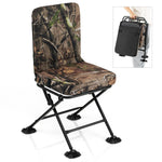 GYMAX Hunting Chair, 360 Degree Swivel Hunting Blind Chair w/ 3’‘ Oversized Duck Feet & Camo Padded Cushion