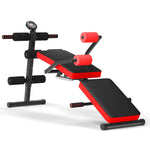 GYMAX Adjustable Sit up Bench, Folding Slant Weight Bench with LCD Monitor for Full Body Workout