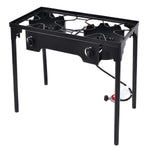 GYMAX Camping Stove, 2 Burner Propane Camp Stove w/Detachable Legs, 150,000-BTU Output