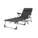 GYMAX Lounge Chair Outdoor, Chaise Lounger w/Adjustable Backrest, Cup Holder & Carry Handle, Folding Portable Tanning Layout Chair