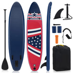 GYMAX Stand Up Paddle Board, Inflatable SUP with Wide Non-Slip EVA Deck, Accessories-Leash