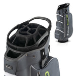 GYMAX Golf Cart Bag, 15-Way Divider with 7 Pockets, Rain Hood, Umbrella Holder & Gloves Stickers