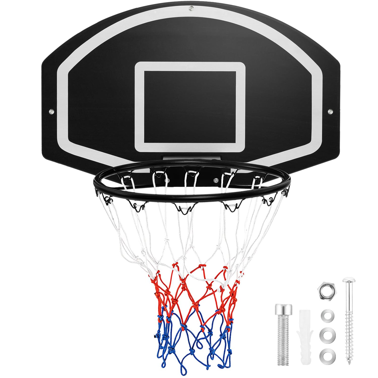 GYMAX Mini Basketball Hoop, Wall Mounted Basketball Hoop with Large Shatterproof Backboard