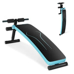 GYMAX Sit up Bench, Folding Adjustable Workout Bench for Ab Exercise, Curved Incline/Decline Slant Bench