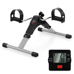 GYMAX Under Desk Bike Pedal Exerciser, Folding Mini Exercise Bike with LCD Display for Arms & Legs Workout