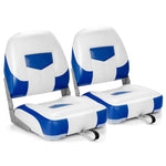GYMAX Boat Seats, 2 Pack Folding Low Back Boat Seats with Stainless Steel Screw Included