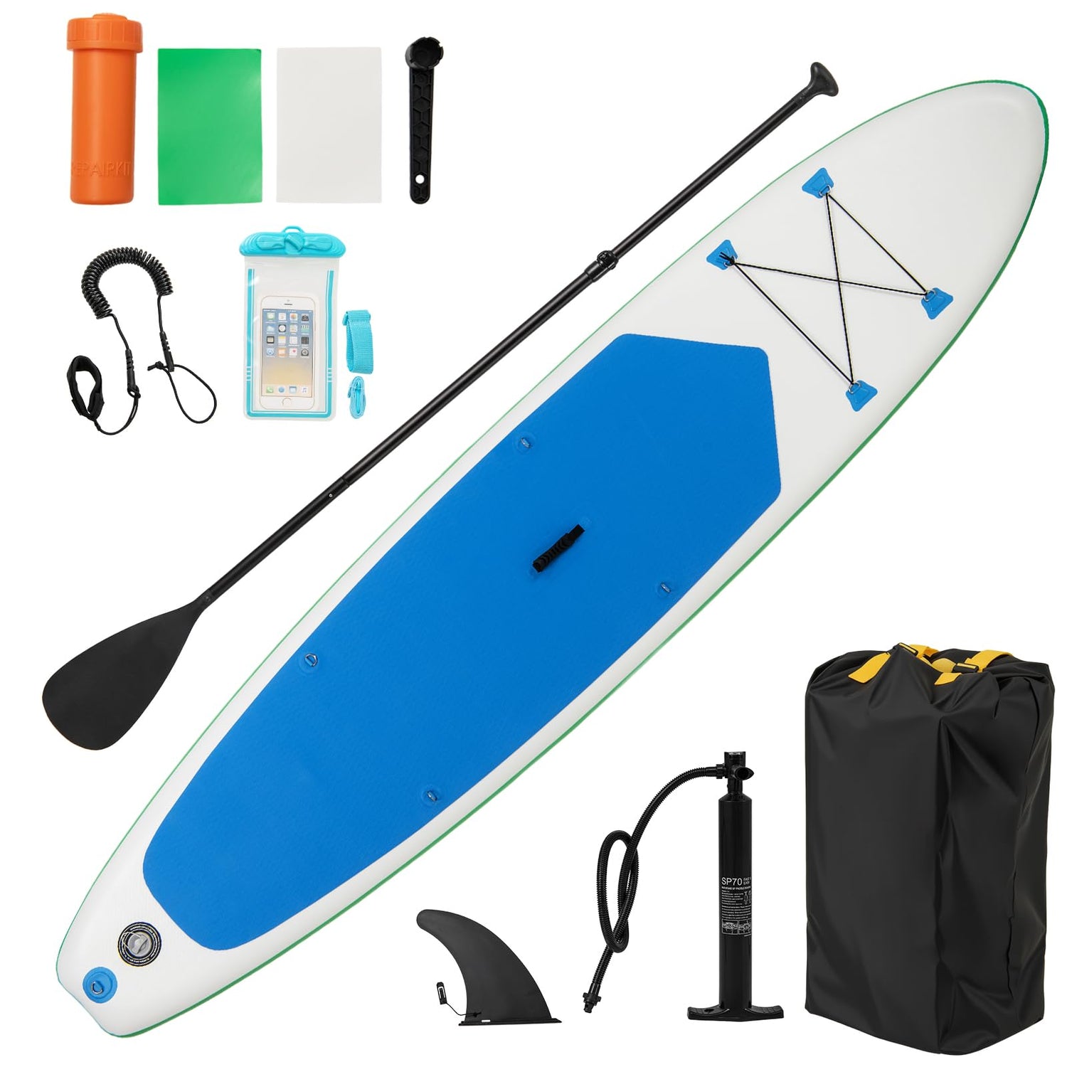 GYMAX Paddle Board 11' x 6" Inflatable Stand Up Paddle Board with SUP Accessories
