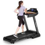GYMAX 3.75HP Folding Treadmill, 1-15% Automatic Incline Treadmill with GYMAX App Control, 12 Preset & 3 Custom Programs