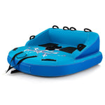 GYMAX Towable Tube for Boating, 2 Riders Inflatable Boat Tube for Water Sports to Pull, Boat Tubes with EVA Seat Pads