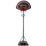 GYMAX Basketball Hoop, Outdoor 5.6-7.5FT Adjustable Basketball Goal with Shatterproof Backboard, Built-in Wheels & Spare Net