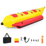 GYMAX Towable Tubes for Boating, 1-3 Riders Inflatable Banana Boat for Water Sport to Pull with Carry Bag