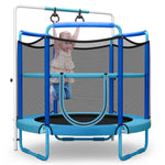 GYMAX 5FT Trampoline for Kids, ASTM Approved Toddler Trampoline with Adjustable Horizontal Bar