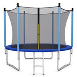 GYMAX Trampoline, 8FT 10FT 12FT 14FT 15FT 16FT Recreational Trampolines w/Safety Enclosure Net & Ladder - ASTM Certificated