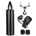 GYMAX Punching Bag, 4 in 1 Hanging Boxing Bag Set with 12OZ Punching Gloves, Hand Wrap & Ceiling Hook