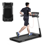 GYMAX Foldable Treadmill, 2.25HP Portable Treadmill with App Control & LED Monitor