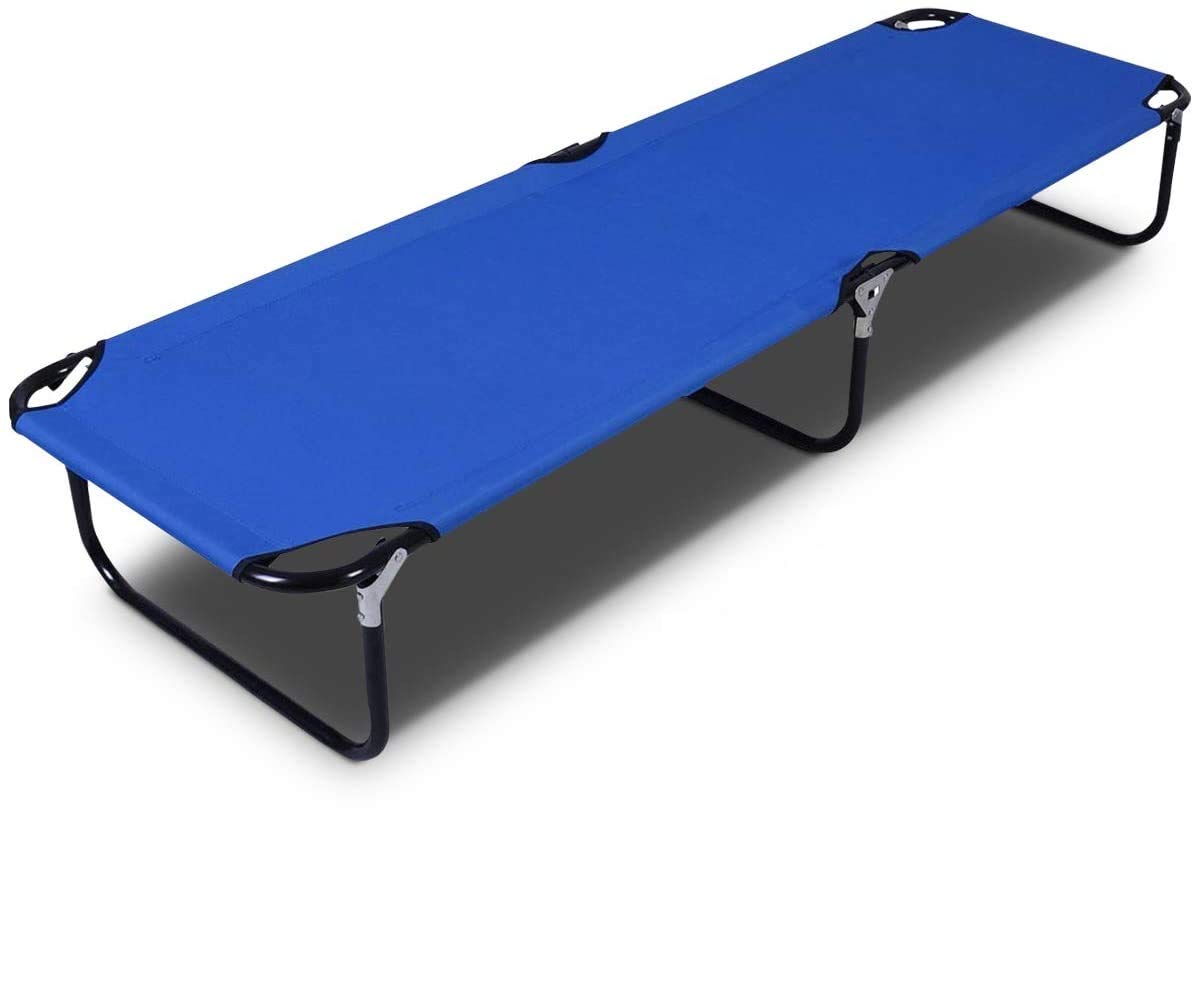 Gymax Folding Camping Cot, Portable Sleeping Cot Ultra Lightweight Heavy Duty Bed