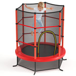 GYMAX Toddler Trampoline, 55” Trampoline for Kids with Bottom-to-Top All-Round Enclosure Net & Seamless Jumping Mat