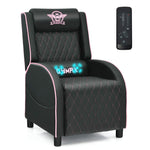 GYMAX Massage Gaming Recliner Chair, Ergonomic Racing Style Single Sofa with Adjustable Headrest