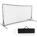 GYMAX Soccer Rebounder Net, 12' x 6' Soccer Equipment Set with All Weather Net, 6 Ground Stakes & Carrying Bag