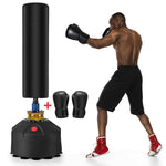 GYMAX Punching Bag, 68” Freestanding Boxing Bags with Gloves & Suction Cup Base