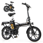 GYMAX Electric Bike for Adults, 16" Foldable Electric Bicycle Peak 650W Brushless Motor, 42V 10.4Ah Removable Battery, Max. 20 MPH