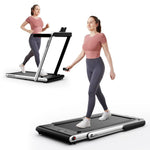 GYMAX Walking Pad, Dual LED Display Free Installation Running Machine w/Smart App/Remote Control & Bluetooth Speaker