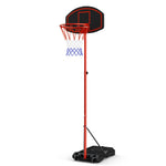 GYMAX Basketball Hoop, 6.5-8.5FT Height Adjustable Basketball Goal with Fillable Base & Moving Wheels
