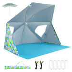 GYAMX Beach Umbrella Tent, 2-in-1 Pop up Beach Tent UPF50+ with Carrying Bag, Groundsheet
